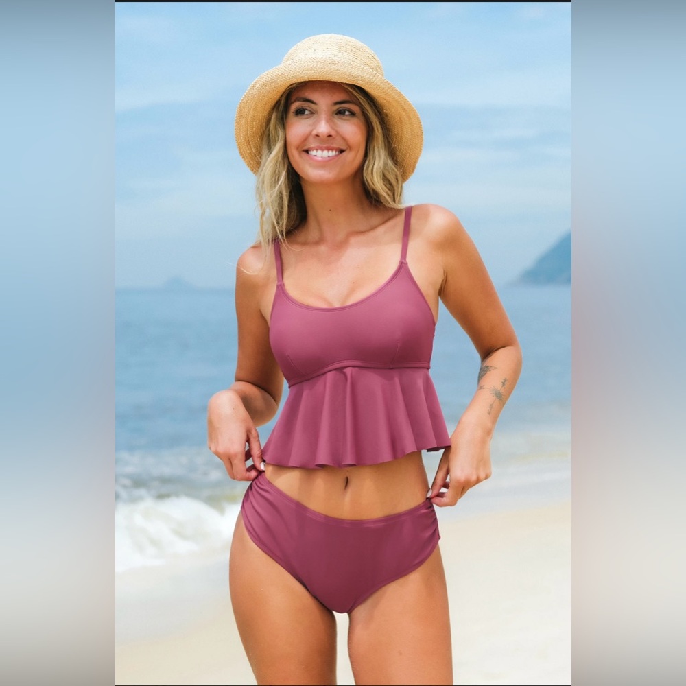 CUPSHE Stylish Mauve Bikini Set